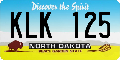 ND license plate KLK125