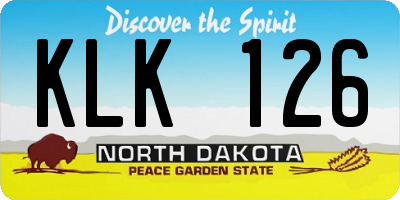 ND license plate KLK126