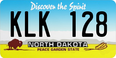ND license plate KLK128