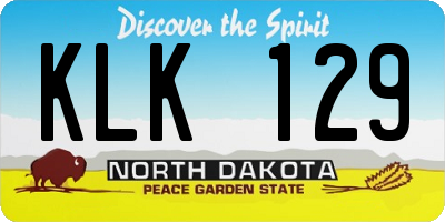 ND license plate KLK129