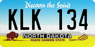 ND license plate KLK134