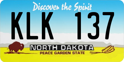 ND license plate KLK137