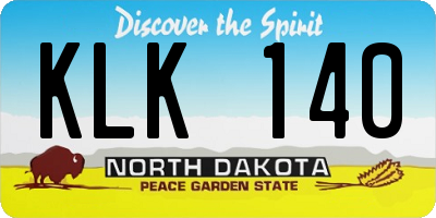 ND license plate KLK140