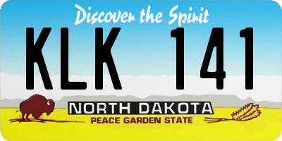 ND license plate KLK141