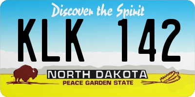 ND license plate KLK142