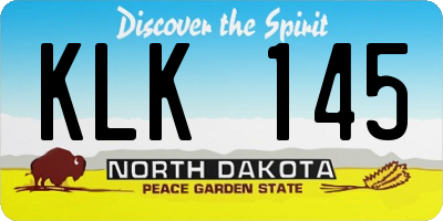 ND license plate KLK145