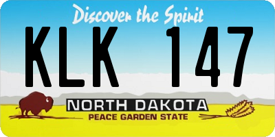 ND license plate KLK147