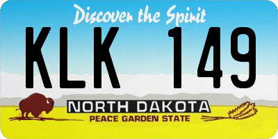 ND license plate KLK149