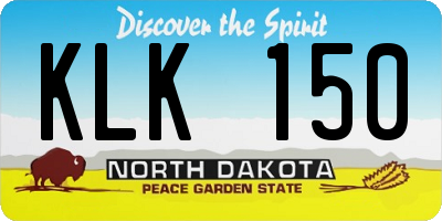 ND license plate KLK150