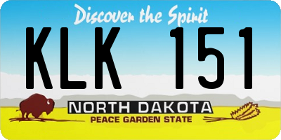 ND license plate KLK151