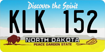 ND license plate KLK152