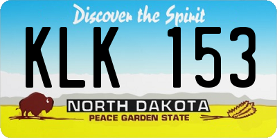 ND license plate KLK153