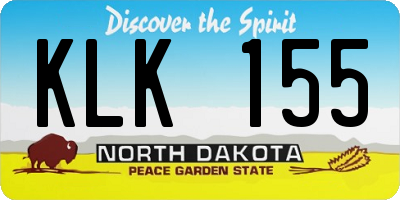 ND license plate KLK155