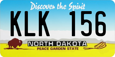 ND license plate KLK156