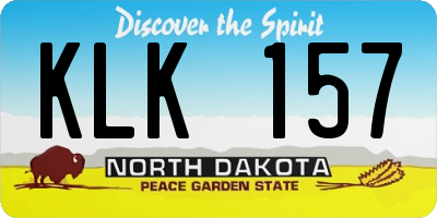 ND license plate KLK157