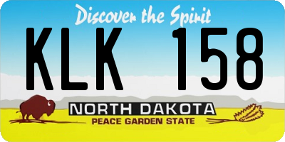 ND license plate KLK158