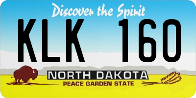 ND license plate KLK160