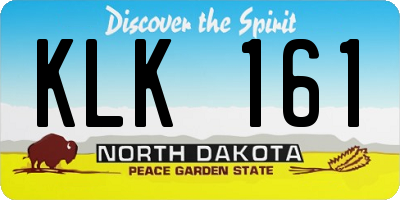 ND license plate KLK161