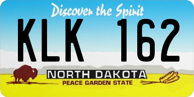 ND license plate KLK162