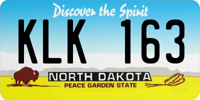 ND license plate KLK163