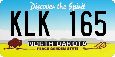 ND license plate KLK165