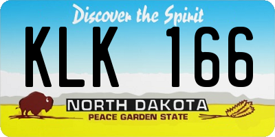 ND license plate KLK166