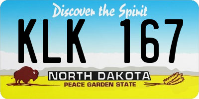 ND license plate KLK167