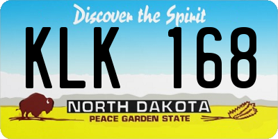 ND license plate KLK168
