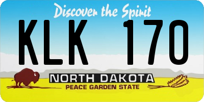 ND license plate KLK170