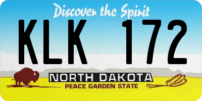 ND license plate KLK172
