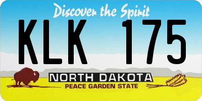 ND license plate KLK175