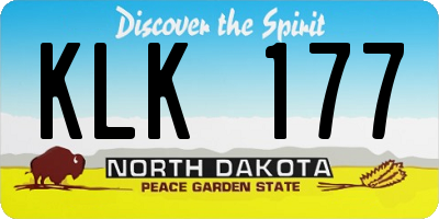 ND license plate KLK177