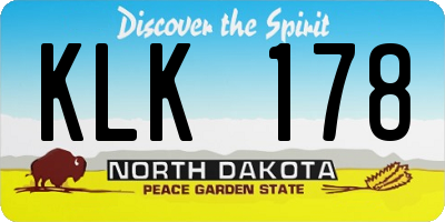 ND license plate KLK178