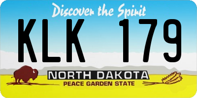 ND license plate KLK179