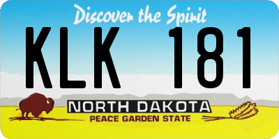 ND license plate KLK181