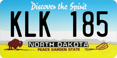 ND license plate KLK185
