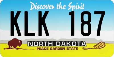 ND license plate KLK187