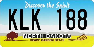 ND license plate KLK188