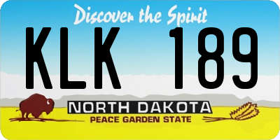ND license plate KLK189
