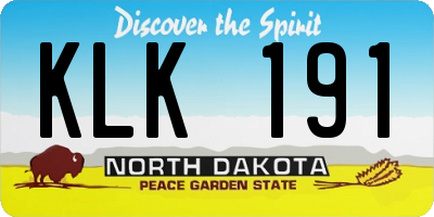 ND license plate KLK191