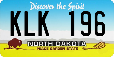 ND license plate KLK196