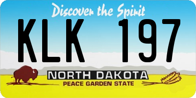 ND license plate KLK197