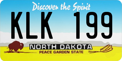 ND license plate KLK199