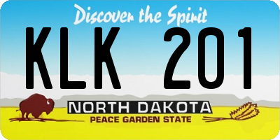 ND license plate KLK201