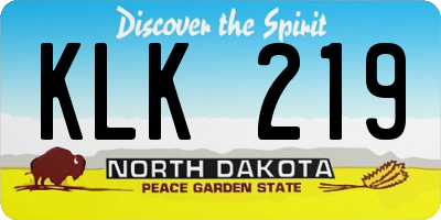 ND license plate KLK219