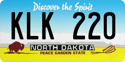 ND license plate KLK220