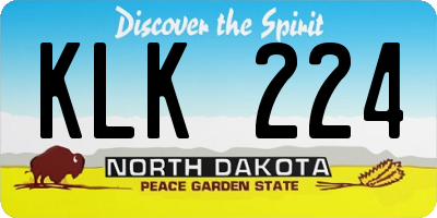ND license plate KLK224