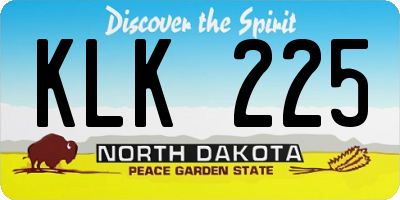 ND license plate KLK225