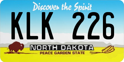 ND license plate KLK226