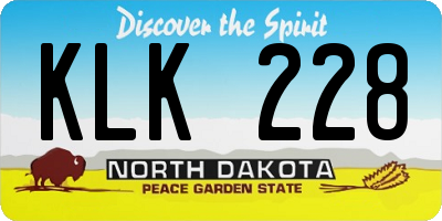 ND license plate KLK228